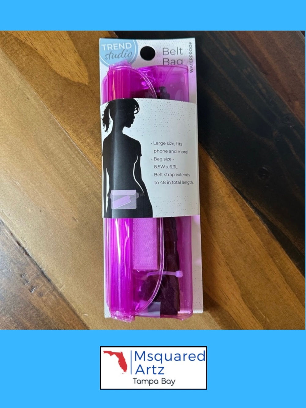 Trend Studio Waterproof Belt Bag Purple Phone Pouch Waist Pack Adjustable Strap